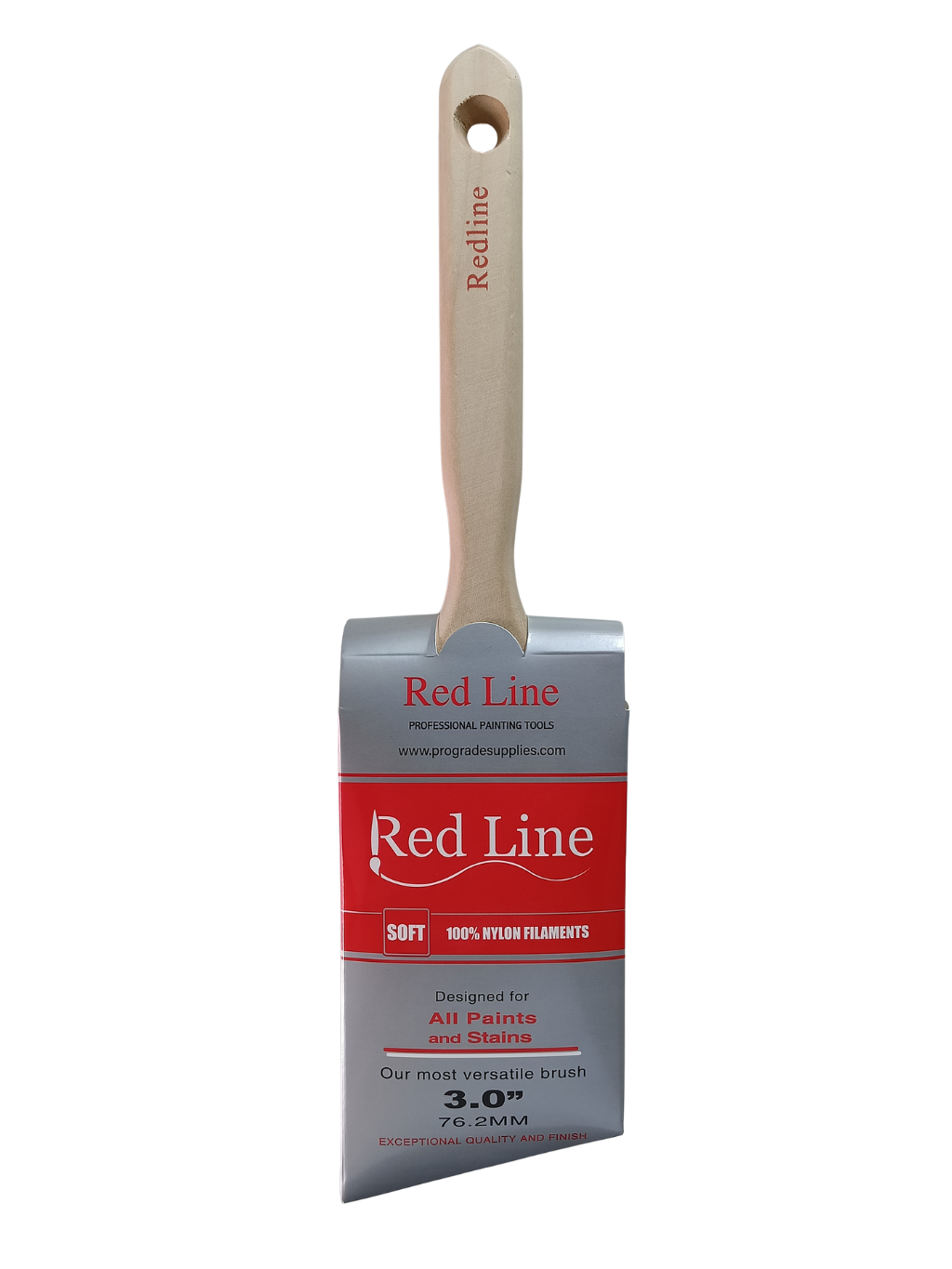 RedLine 3" Professional Angle Sash Paint Brush - 100% Nylon, High-Volume Finish