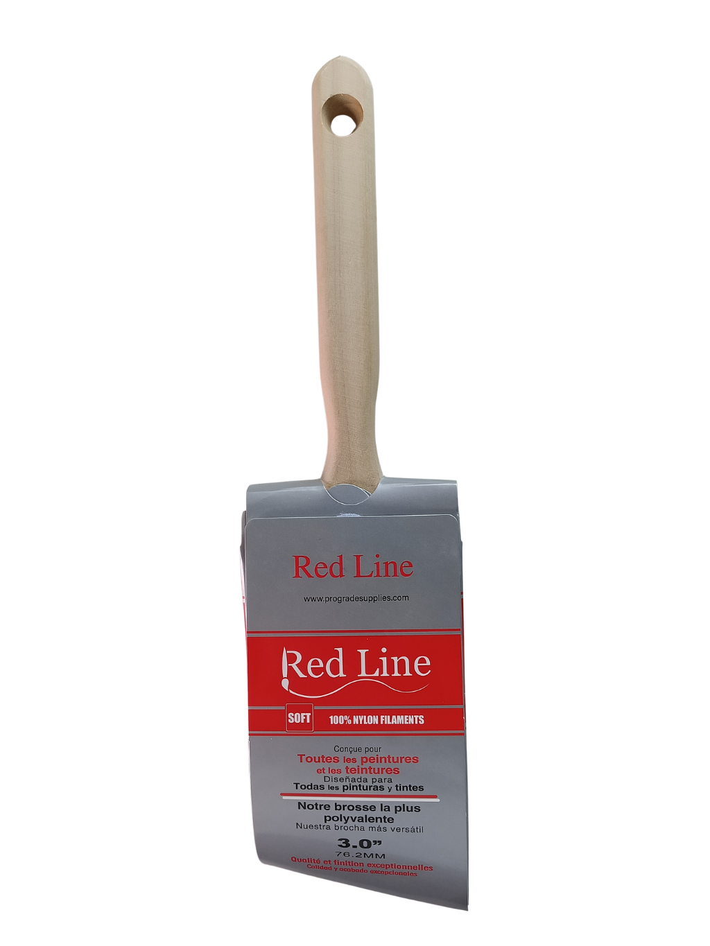 RedLine 3" Professional Angle Sash Paint Brush - 100% Nylon, High-Volume Finish