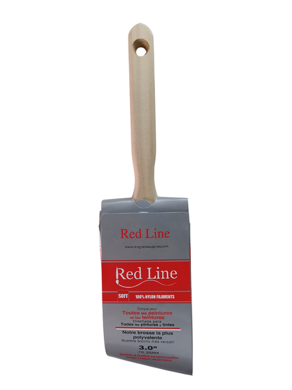 RedLine 3" Professional Angle Sash Paint Brush - 100% Nylon, High-Volume Finish