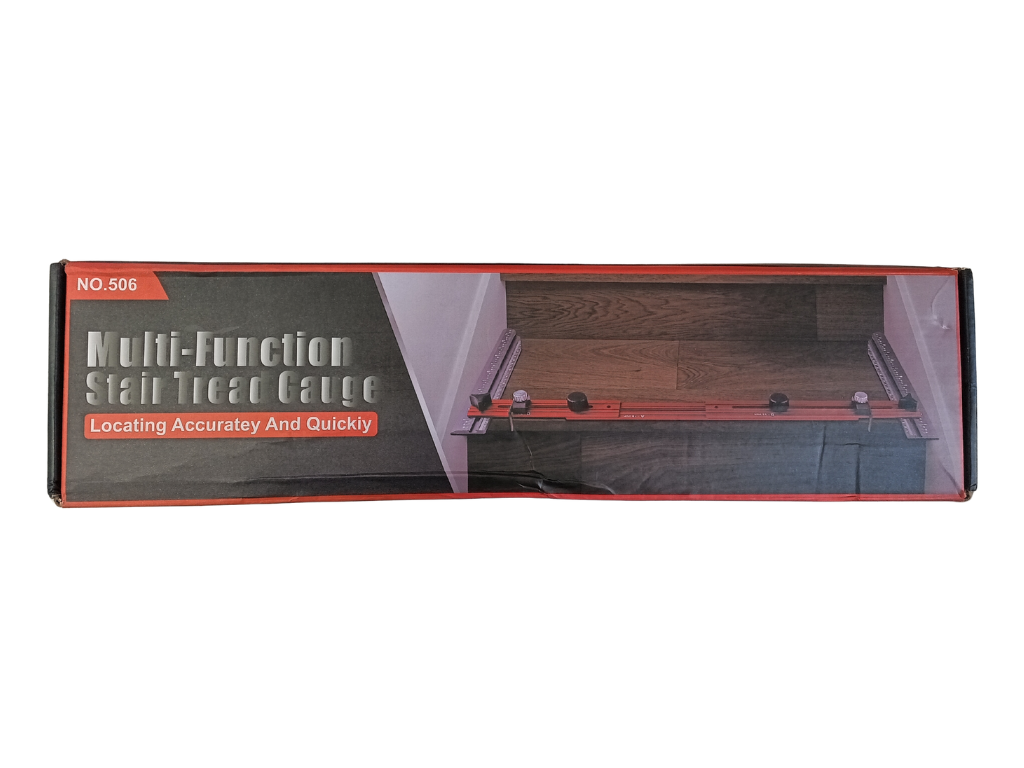 Precision Stair Tread Template Tool - Adjustable Layout Jig for Stairs, Risers, and Shelves