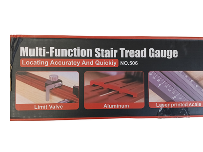 Precision Stair Tread Template Tool - Adjustable Layout Jig for Stairs, Risers, and Shelves