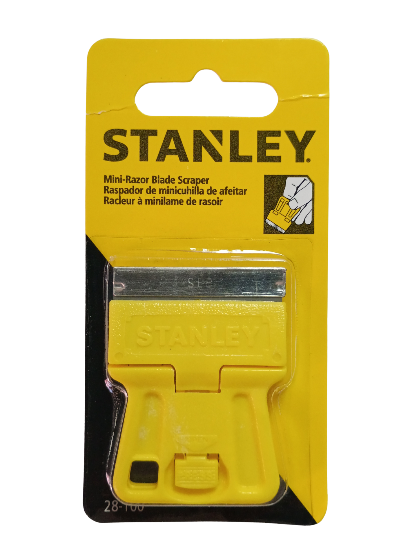 Stanley 28-100 1-3/16" High-Visibility Mini Razor Blade Scraper