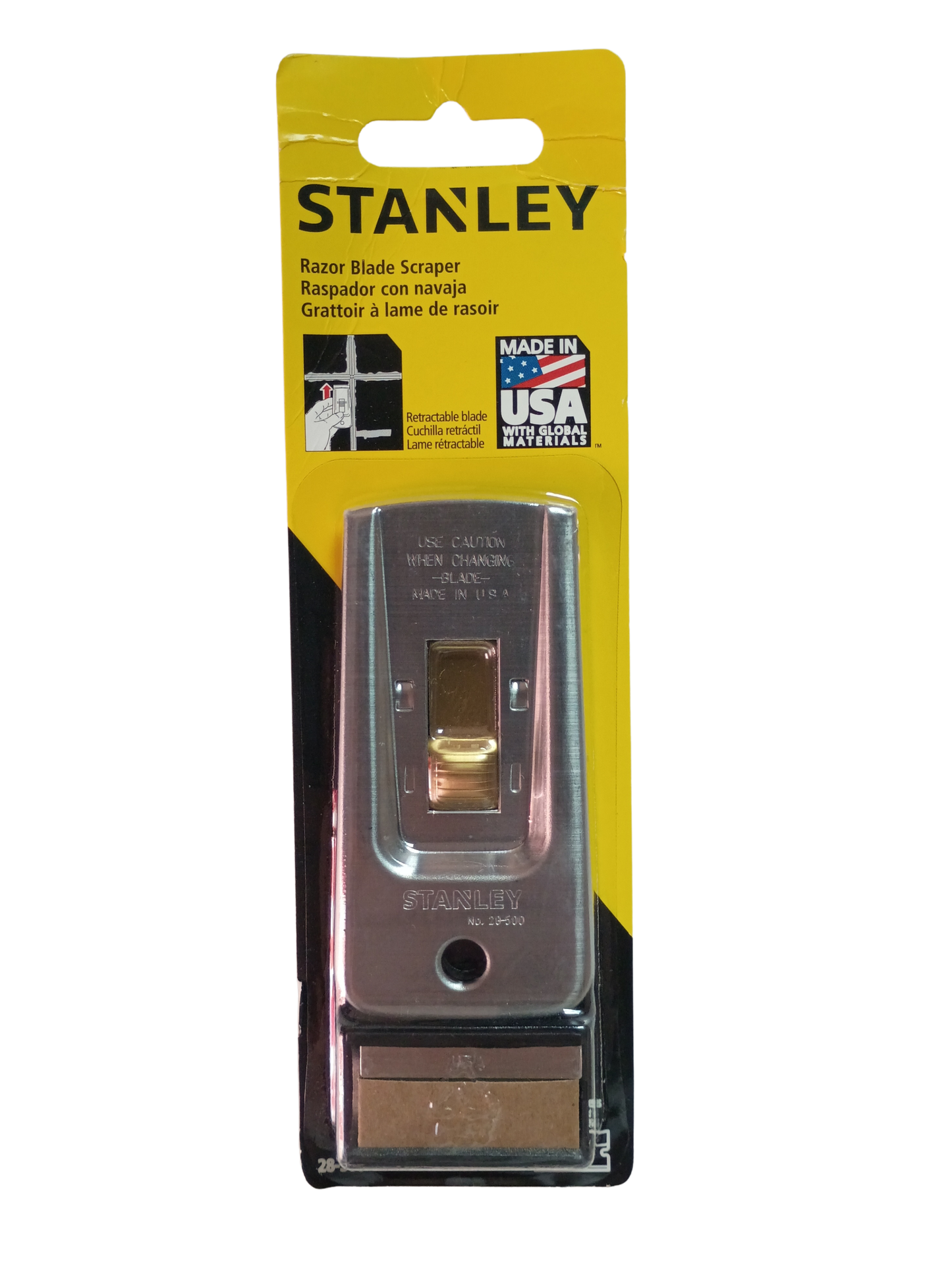 Stanley 28-500 1-1/2" Razor Blade Scraper with 8" Steel Handle